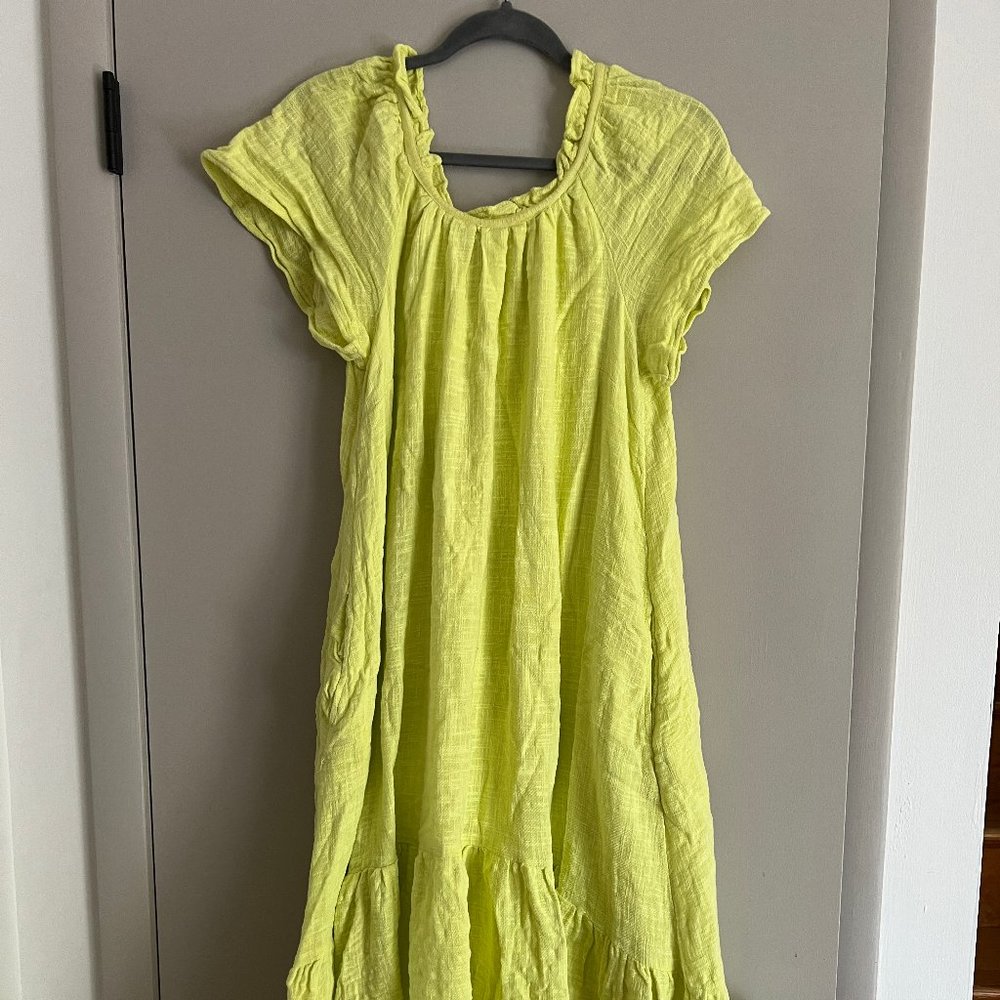 Bright Yellow/Green Midi Dress